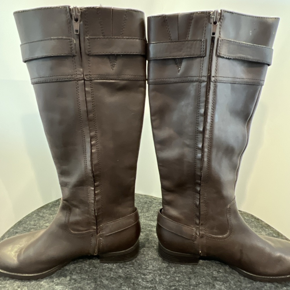 Lauren Ralph Lauren Simone Women's Brown Leather Knee-High Boots Size 8B. - Picture 11 of 16
